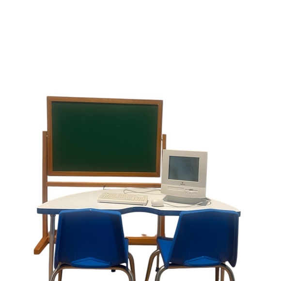 Authentic American Girl Blue Chairs,Activity table, Mac computer chalkboard 1999 - Picture 4 of 15